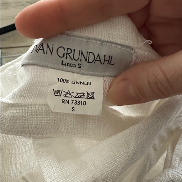 Ivan Grundahl White 100% linen True Wrap Adjustable waist Classic Maxi Skirt S - Picture 5 of 6